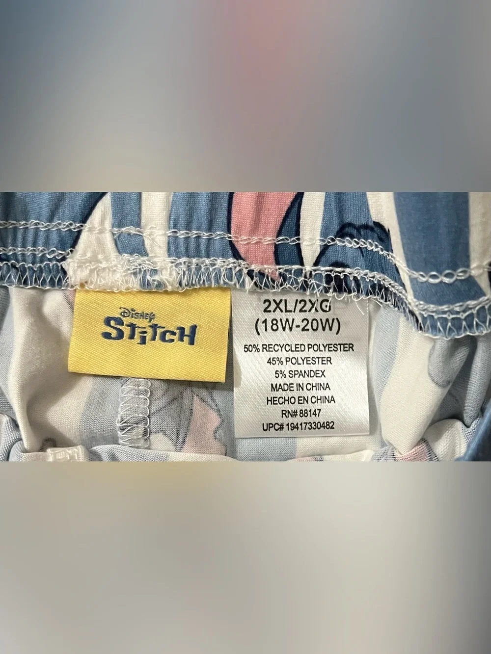 Disney Stitch Women’s Sleep Shorts 2-Pack Plus 2XL Striped Pockets Blue/White